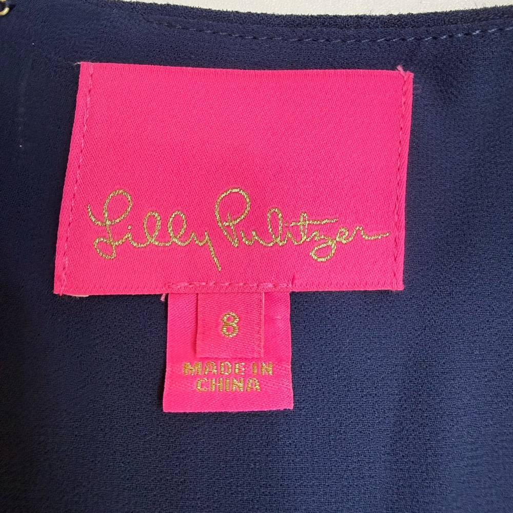 Lilly Pulitzer Cherlyn Soft Shift dress in True Navy size 8 - Picture 9 of 9